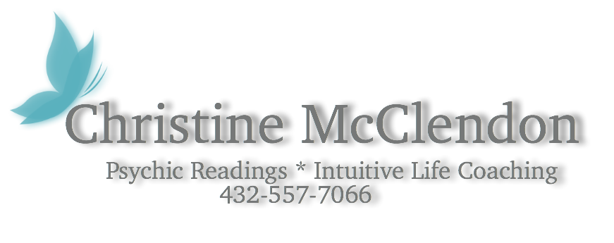 Clairvoyant Psychic Medium Christine McClendon Logo with blue butterfly