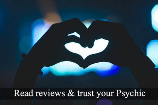 Picture of two hands making a heart with words Read reviews & trust your Psychic